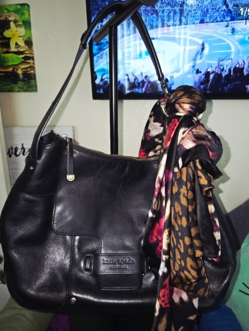 kate spade Black Leather Shoulder Bag EUC - Picture 10 of 10